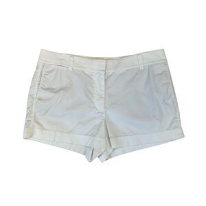 J.Crew Short Womens 10 Ivory Flat Front High Rise 3" Stretch Chino Preppy Casual